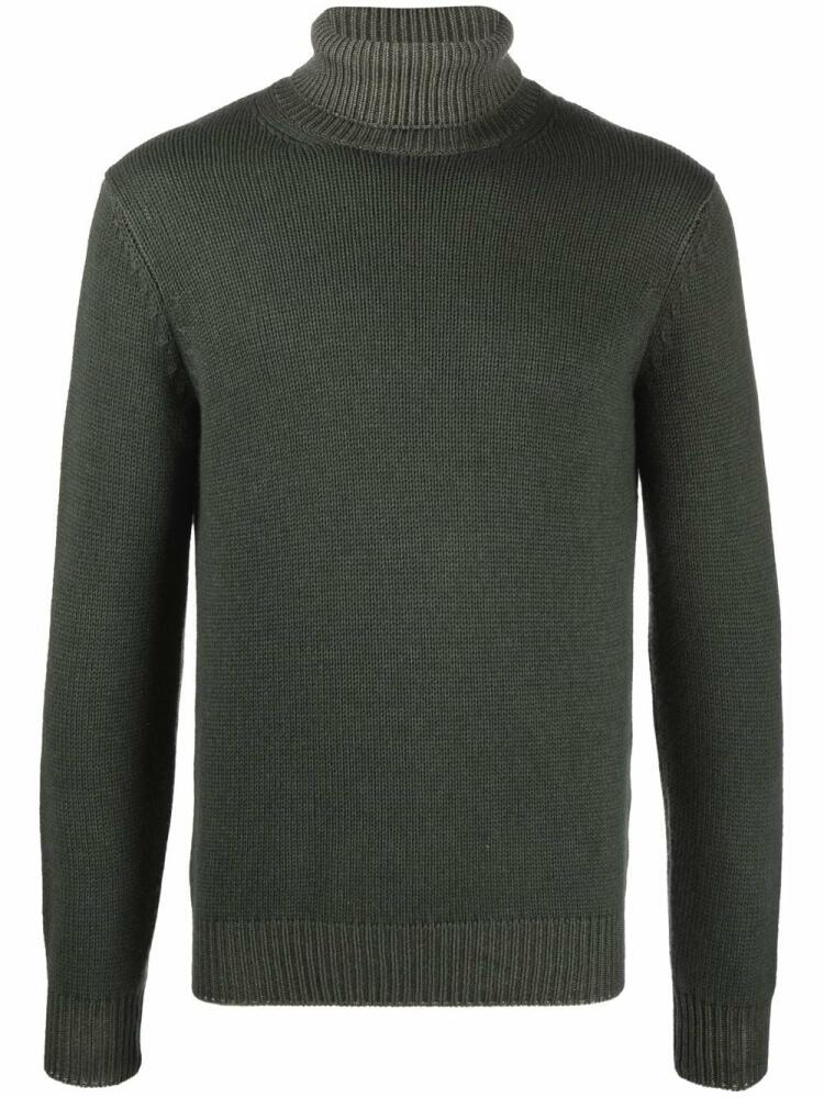 Dell'oglio roll-neck rib-trimmed jumper - Green Cover