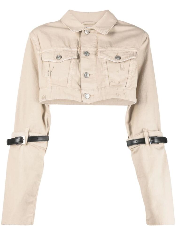 Coperni cropped denim jacket - Neutrals Cover