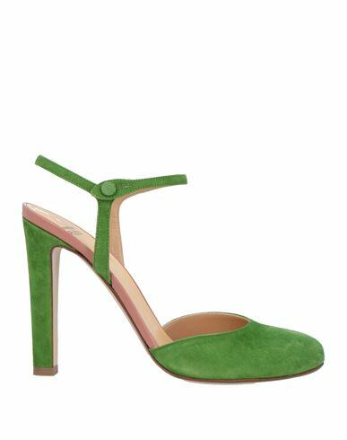 Francesco Russo Woman Pumps Green Leather Cover