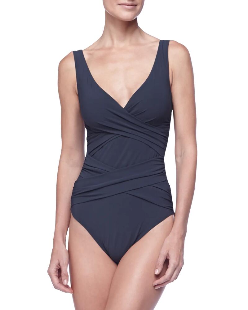 Karla Colletto Criss-Cross One-Piece Swimsuit Cover