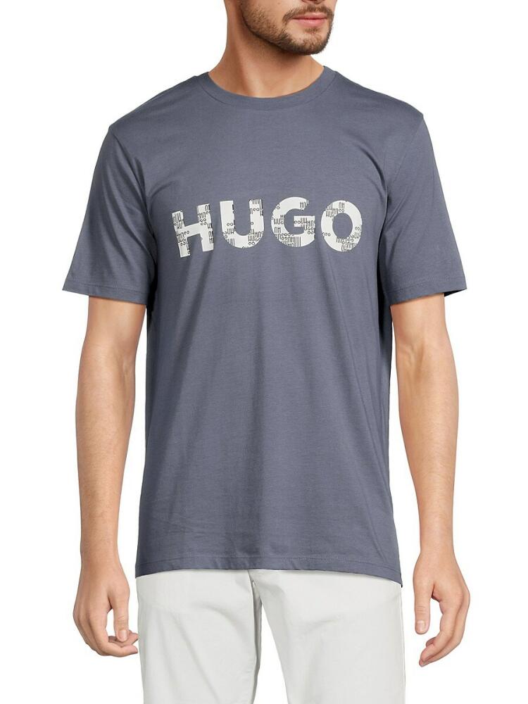 HUGO Men's Dunocyo Logo Tshirt - Blue Cover