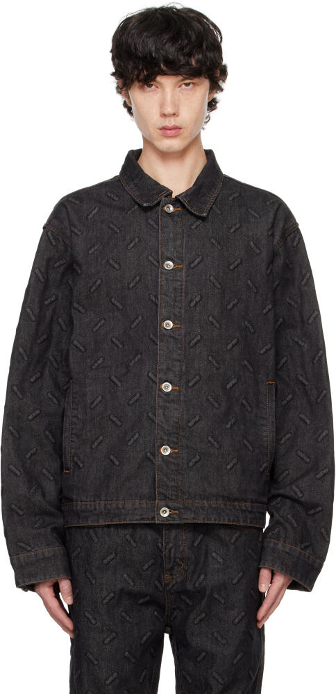 Who Decides War Black Thread Plate Denim Jacket Cover