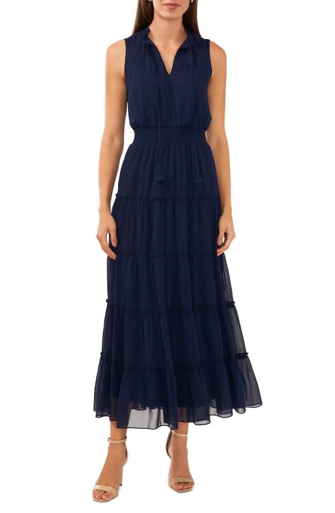 halogen(r) Sleeveless Tiered Maxi Dress in Classic Navy Cover