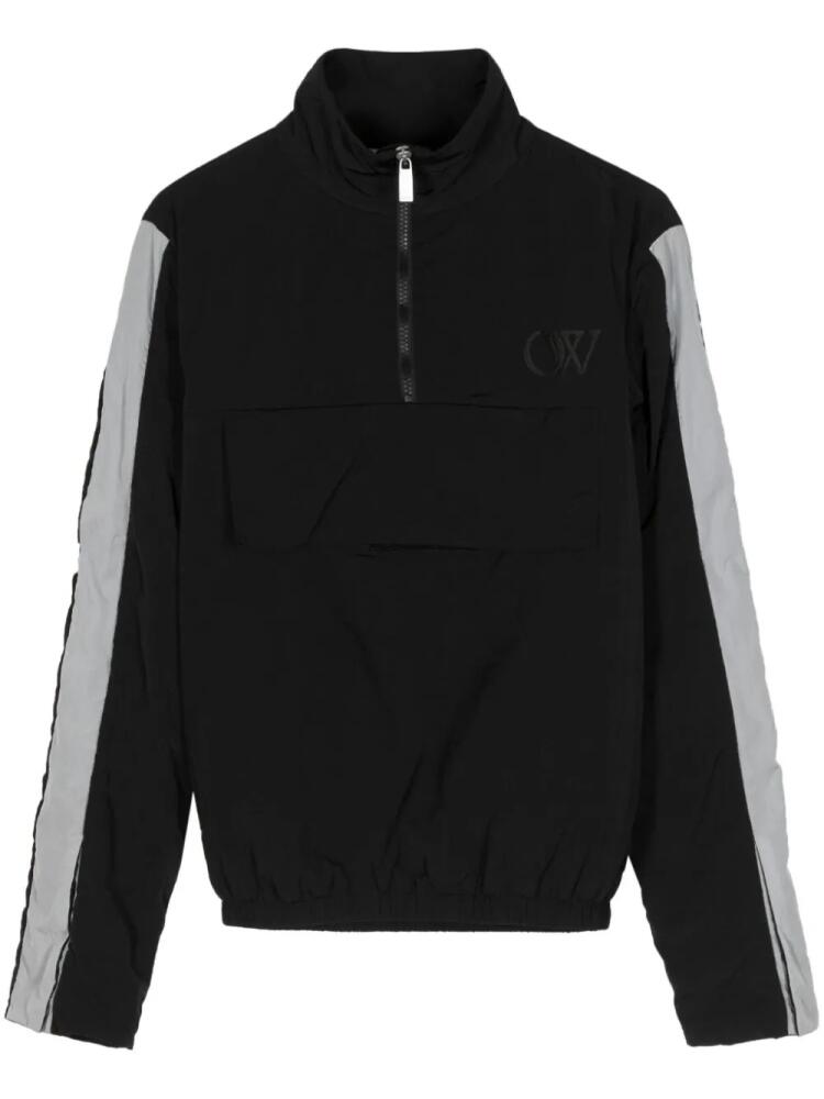 Off-White logo-embroidered half-zip jacket - Black Cover