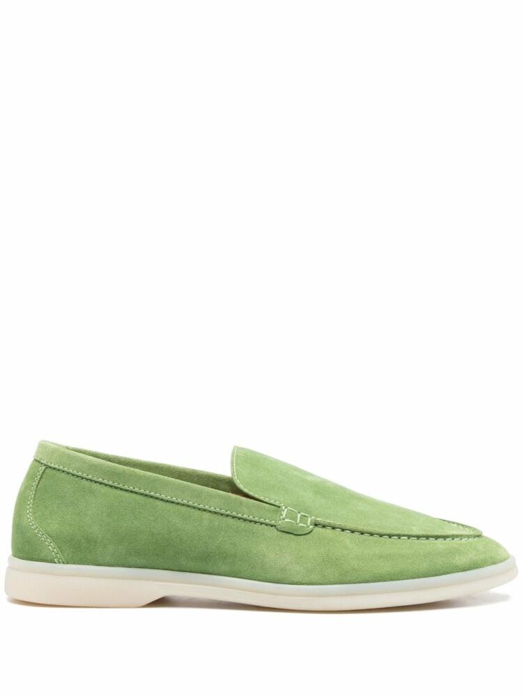 Scarosso stitched-edge suede loafers - Green Cover