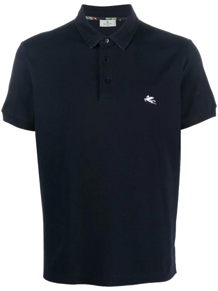 ETRO logo-embroidered cotton polo shirt - Blue Cover