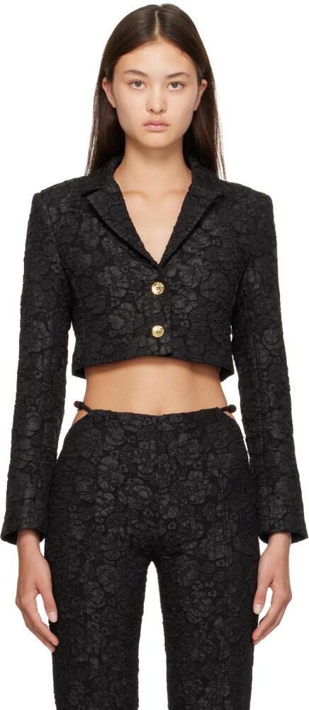 GANNI Black Cropped Blazer Cover