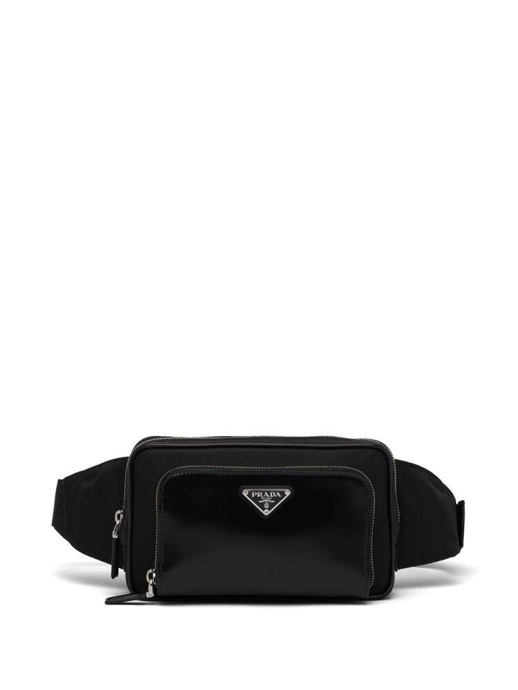 Prada triangle-logo belt bag - Black Cover