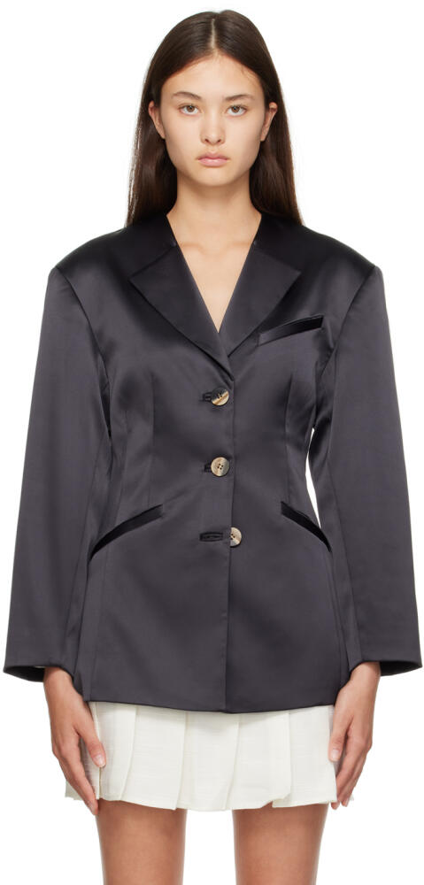 GANNI Black Welt Pocket Blazer Cover