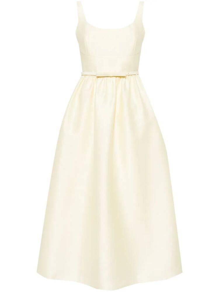 Self-Portrait scoop-neck midi dress - Yellow Cover