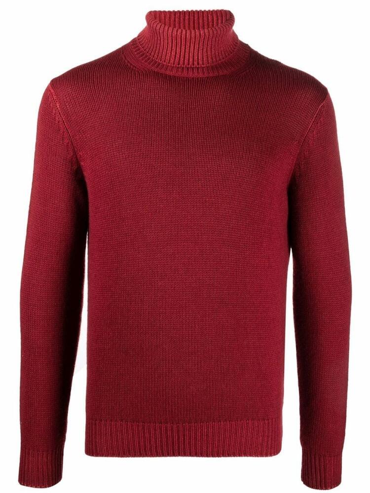 Dell'oglio roll-neck rib-trimmed jumper - Red Cover