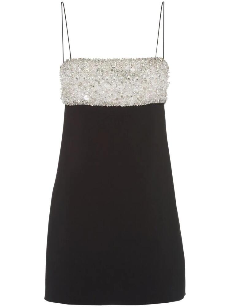 Miu Miu Embroidered faille cady mini-dress - Black Cover