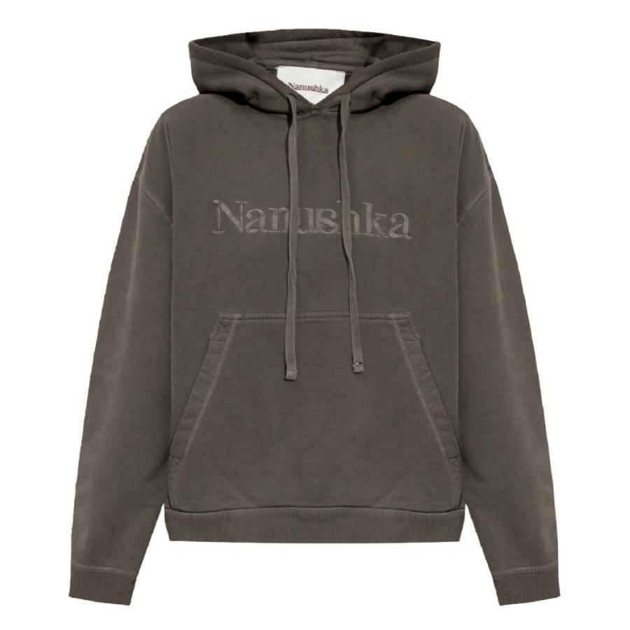 Nanushka Asphalt Cotton-Fleece Ever Hoodie Cover