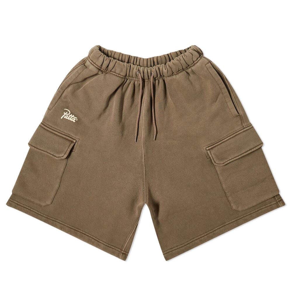 Patta Men's Basic Washed Cargo Sweat Shorts in Morel Cover