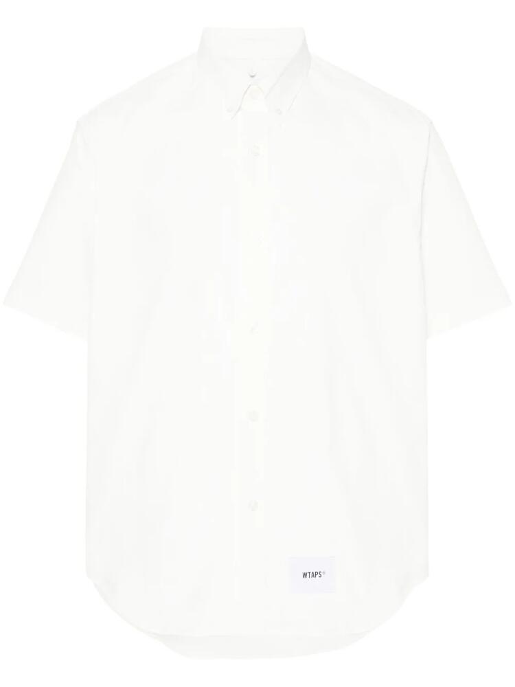 WTAPS logo-patch short-sleeved shirt - White Cover