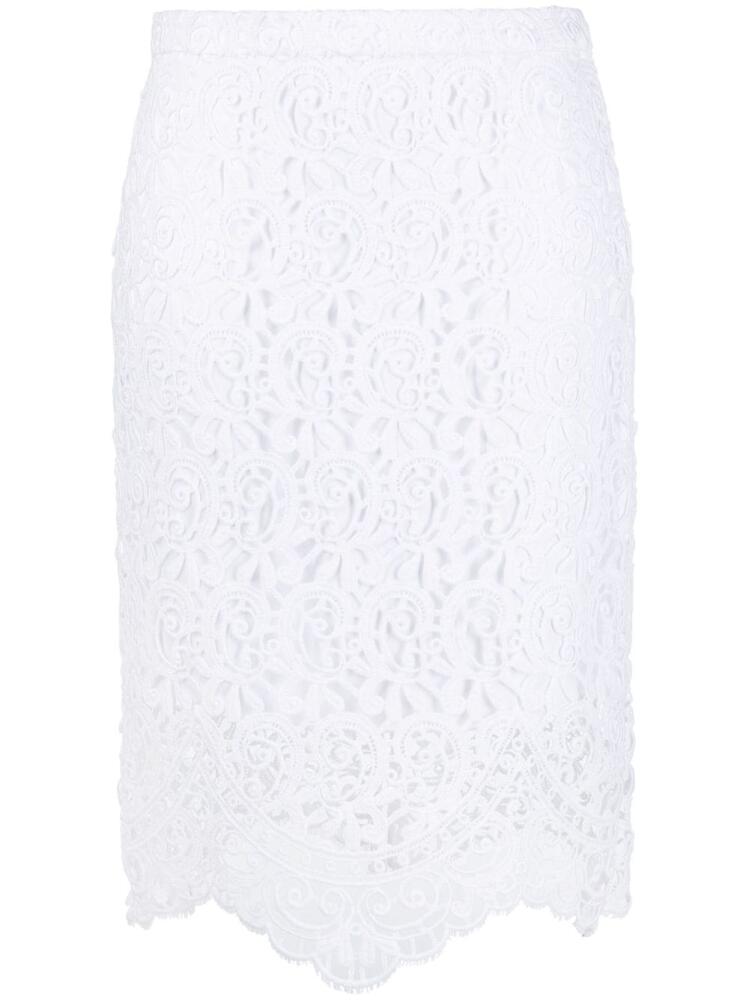 Burberry lace high-waisted midi skirt - White Cover