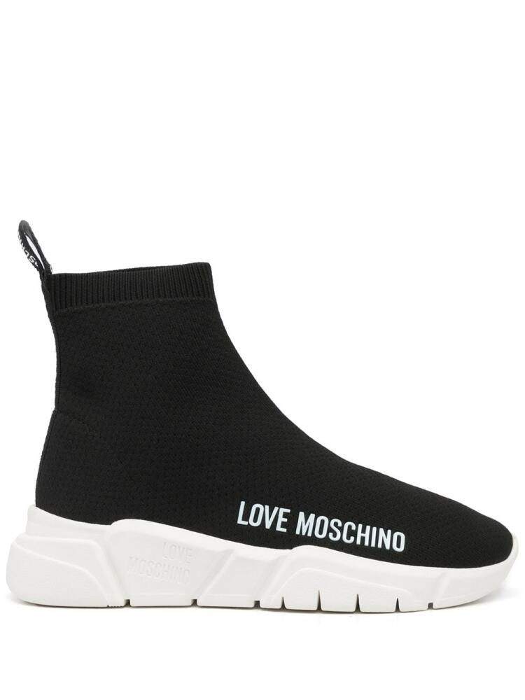 Love Moschino logo-print slip-on sneakers - Black Cover