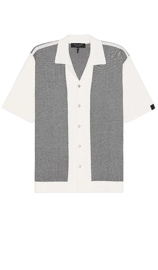 Rag & Bone Herringbone Snap Front Avery Button Down Shirt in Cream Cover