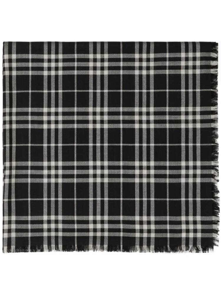 Burberry checkered cashmere-blend scarf - Black Cover