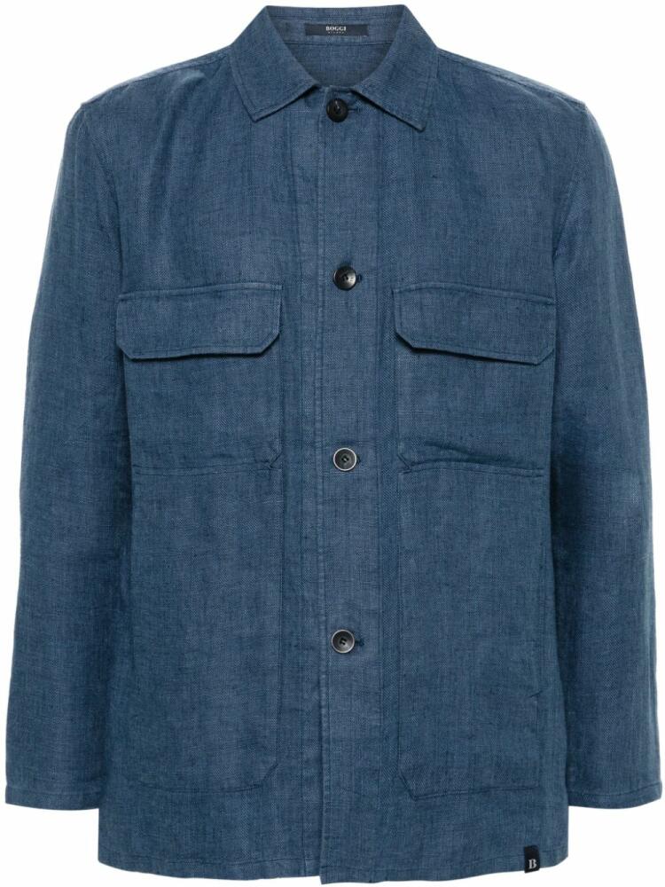 Boggi Milano linen shirt jacket - Blue Cover