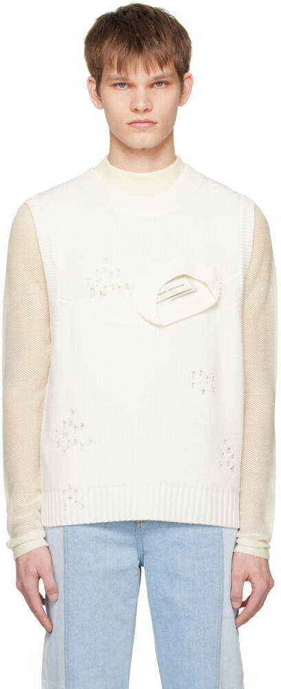 Feng Chen Wang White Distressed Vest Cover