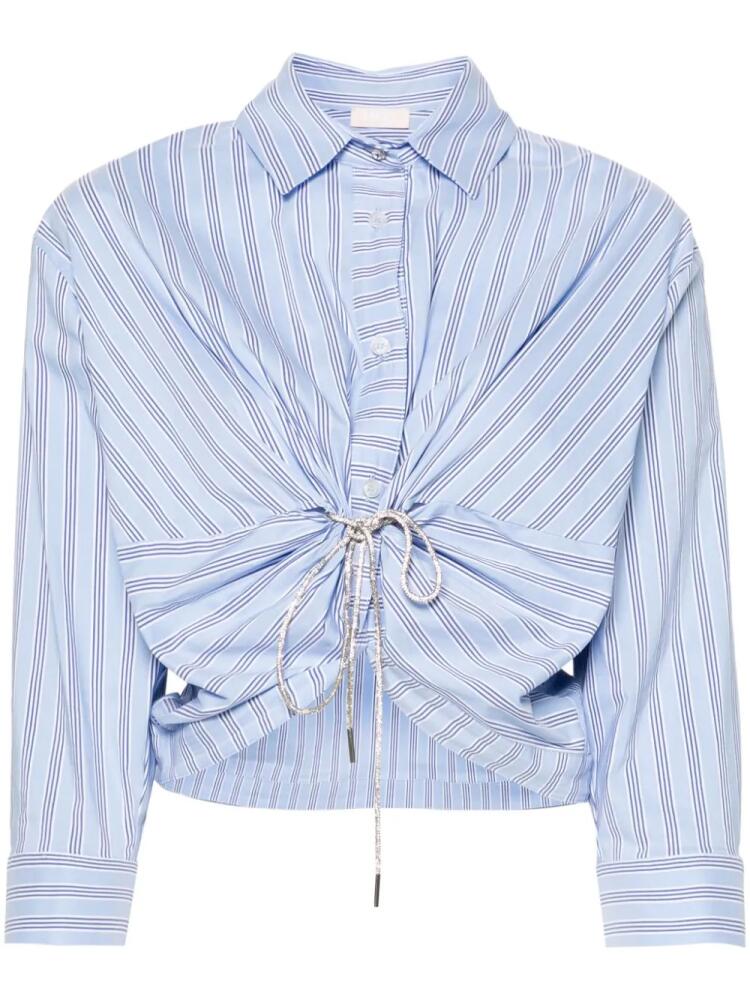 LIU JO rhinestone-embellished striped shirt - Blue Cover