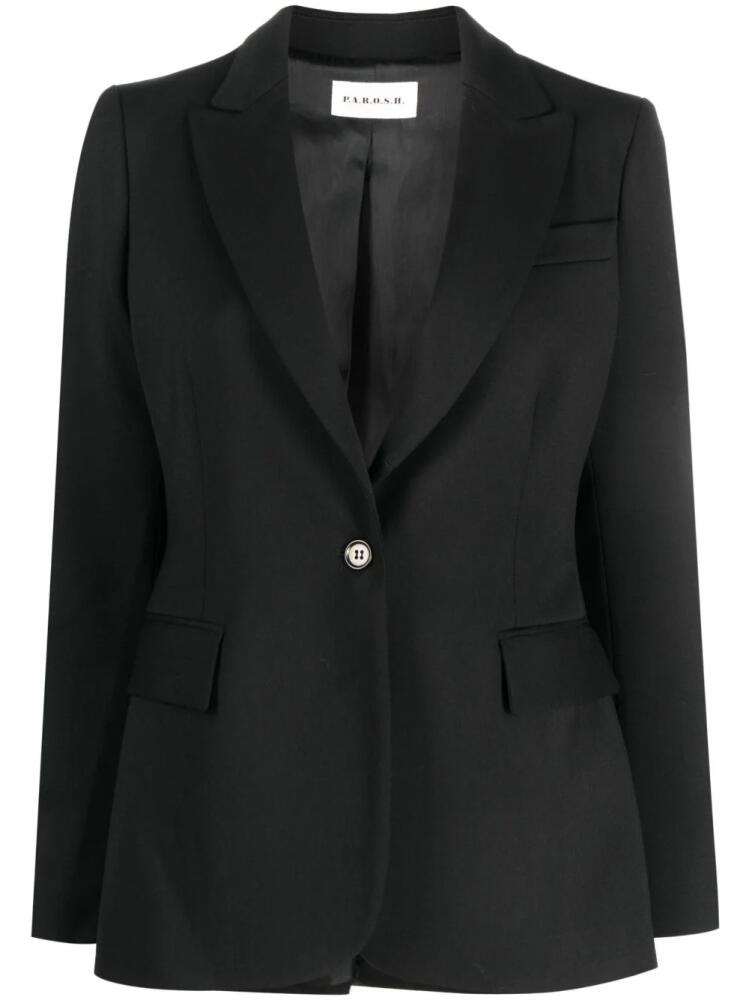 P.A.R.O.S.H. single-breasted virgin wool blazer - Black Cover