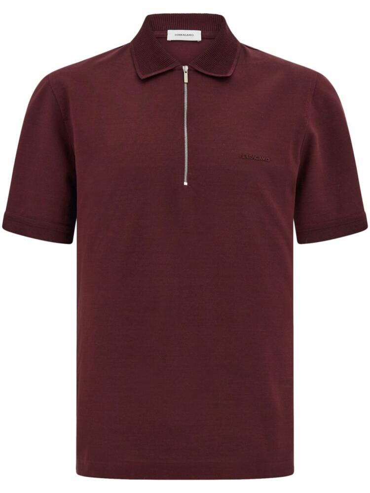 Ferragamo zip collar polo - Red Cover