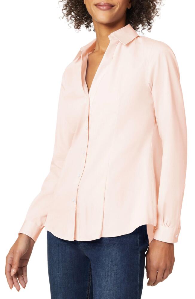 Jones New York Solid Button-Up Cotton Shirt in Rose Cover