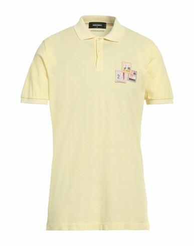 Dsquared2 Man Polo shirt Light yellow Cotton Cover