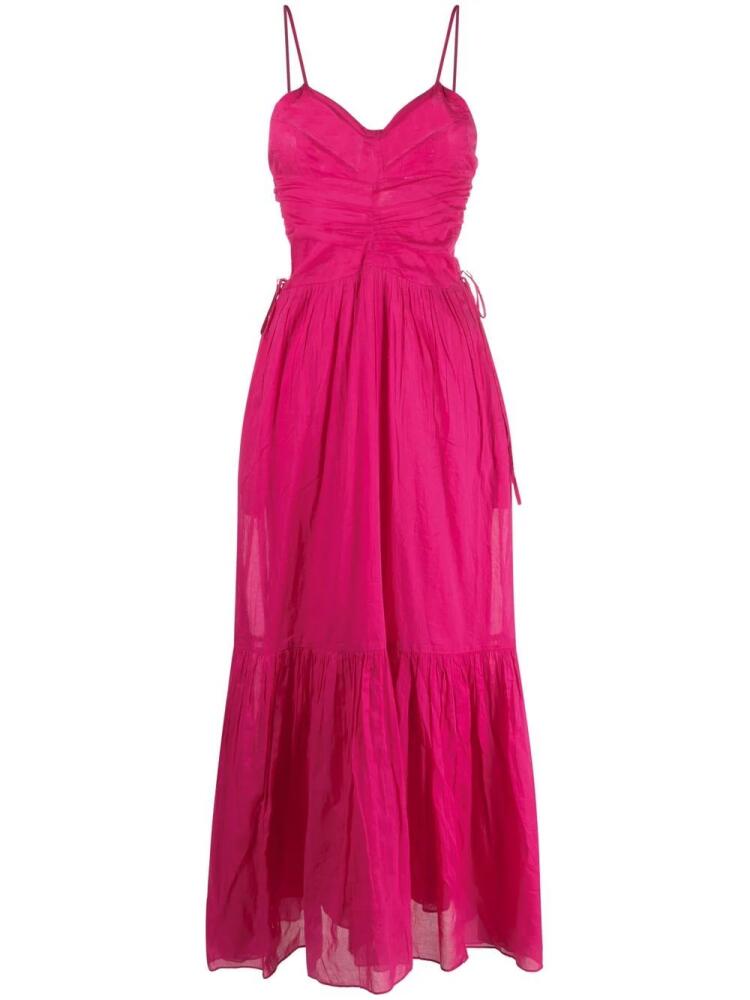 MARANT ÉTOILE gathered cotton maxi dress - Pink Cover