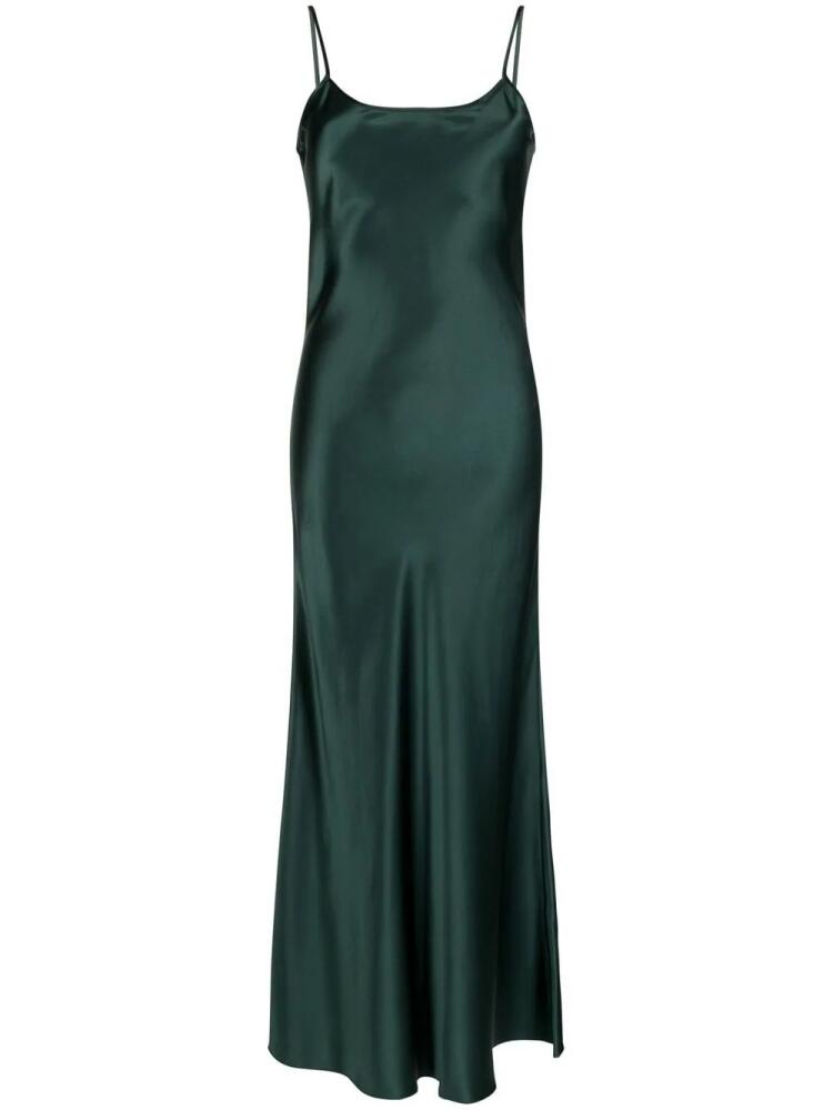 VOZ liquid silk slip dress - Green Cover