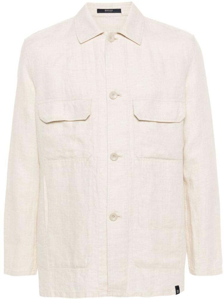 Boggi Milano linen shirt jacket - Neutrals Cover