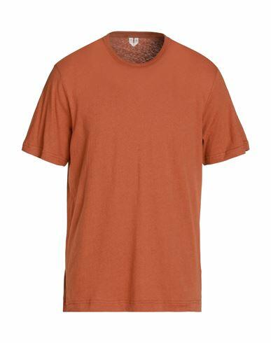 Arket Man T-shirt Brown Organic cotton, Linen Cover