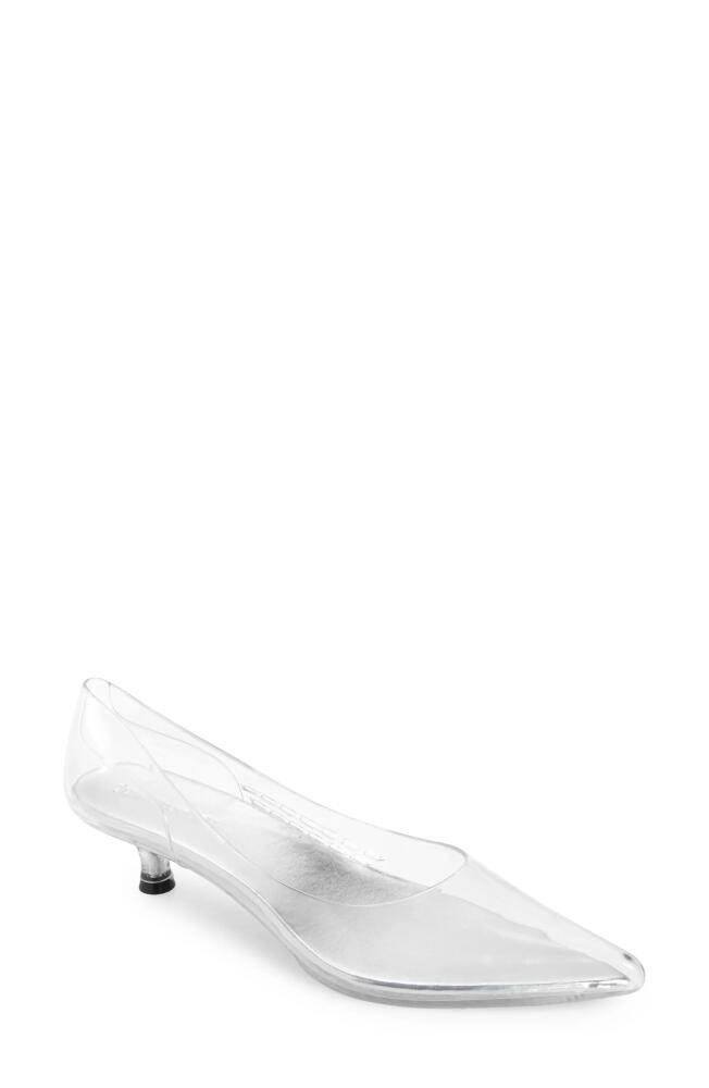 Jeffrey Campbell Millenni Pointed Toe Kitten Heel Pump in Clear Cover