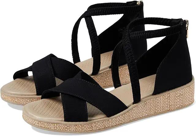 Bzees Bali Sand Strappy Wedge Sandals (Black) Women's Sandals Cover