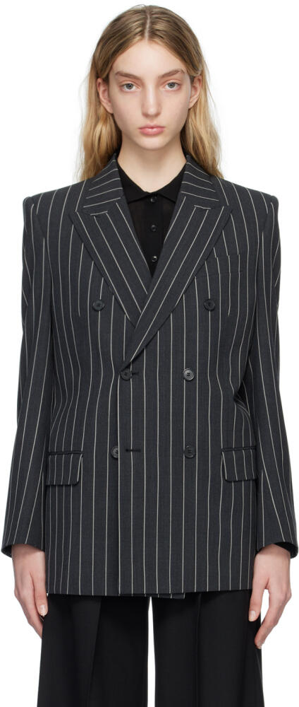 Filippa K Gray Pinstripe Blazer Cover