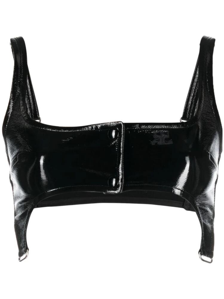 Courrèges patent garter top - Black Cover