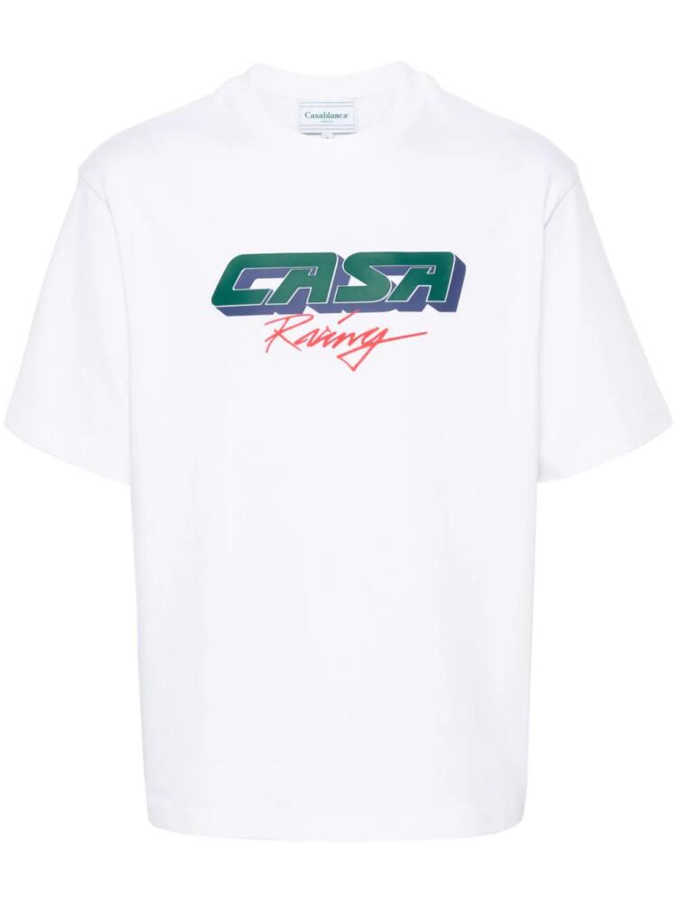 Casablanca Casa Racing 3D cotton T-shirt - White Cover