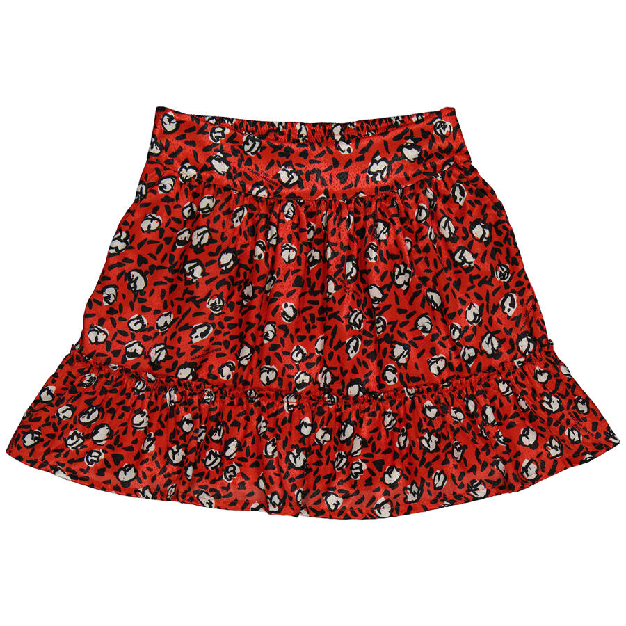 Little Marc Jacobs Girls Red Floral Print Tiered Skirt Cover