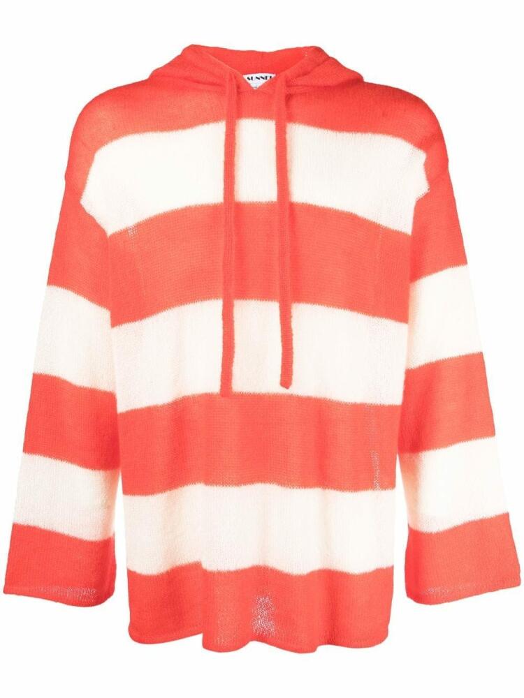 Sunnei striped intarsia knit hoodie - White Cover