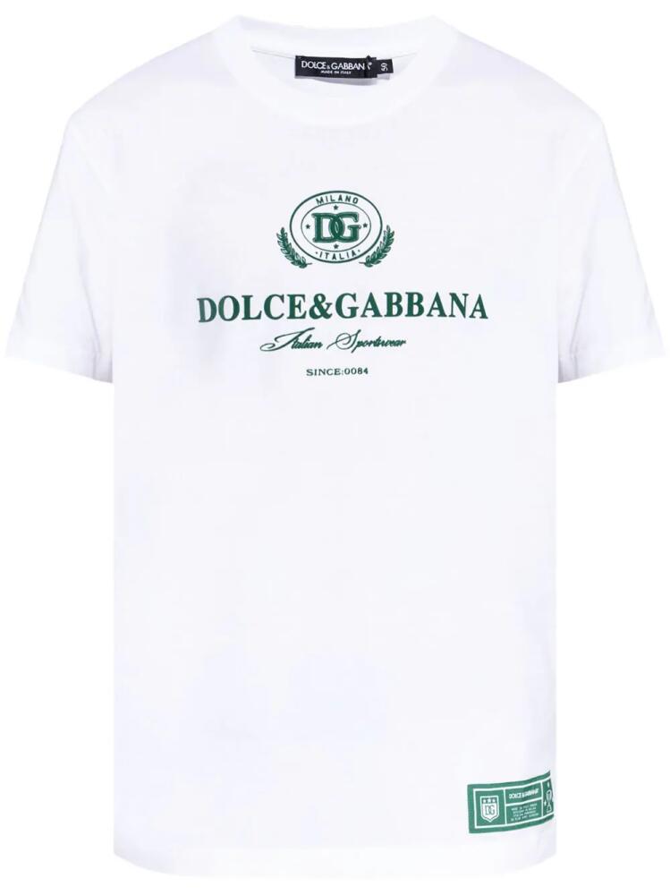 Dolce & Gabbana logo-print cotton T-shirt - White Cover