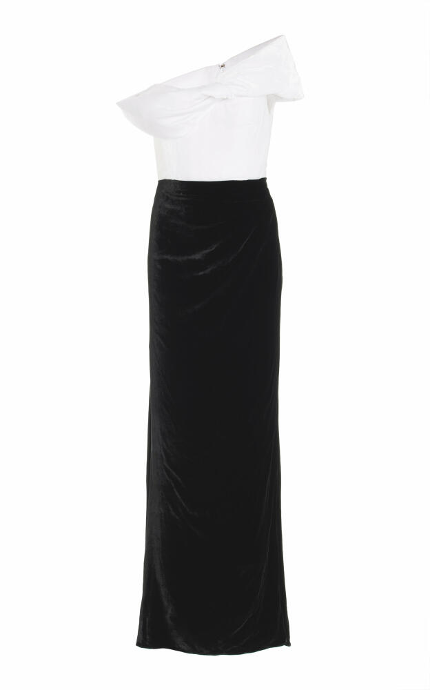 Rosie Assoulin - Twisted Off-The-Shoulder Velvet Gown - Black/white Cover