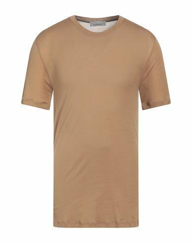 Laneus Man T-shirt Camel Cotton Cover