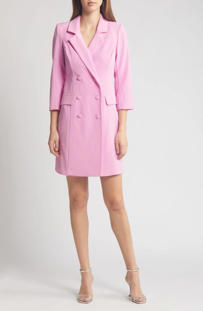 Eliza J Double Breasted Tuxedo Dress in Pink Cover