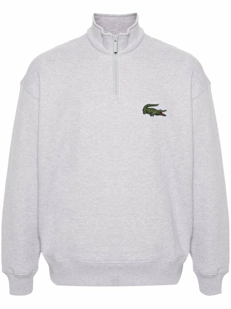 Lacoste Crocodile-patch half-zip sweatshirt - Grey Cover