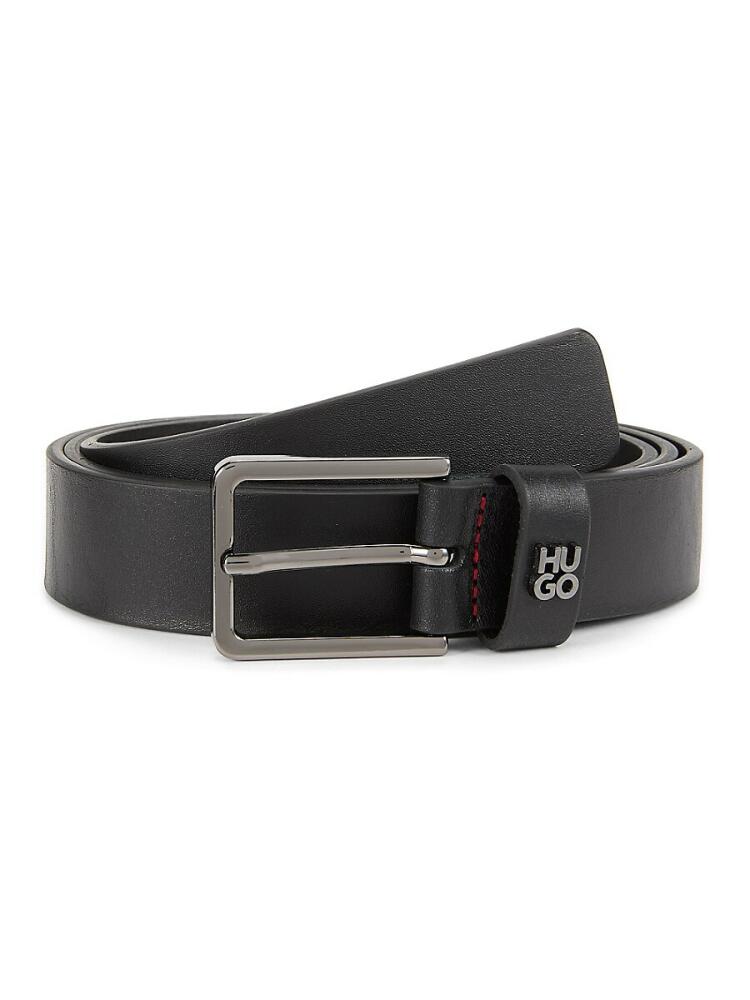 HUGO Men's Gael Leather Belt - Black Cover