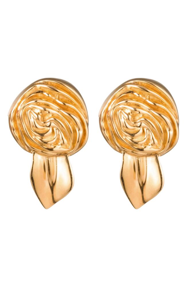 Sterling King Rosette Stud Earrings in Gold Cover