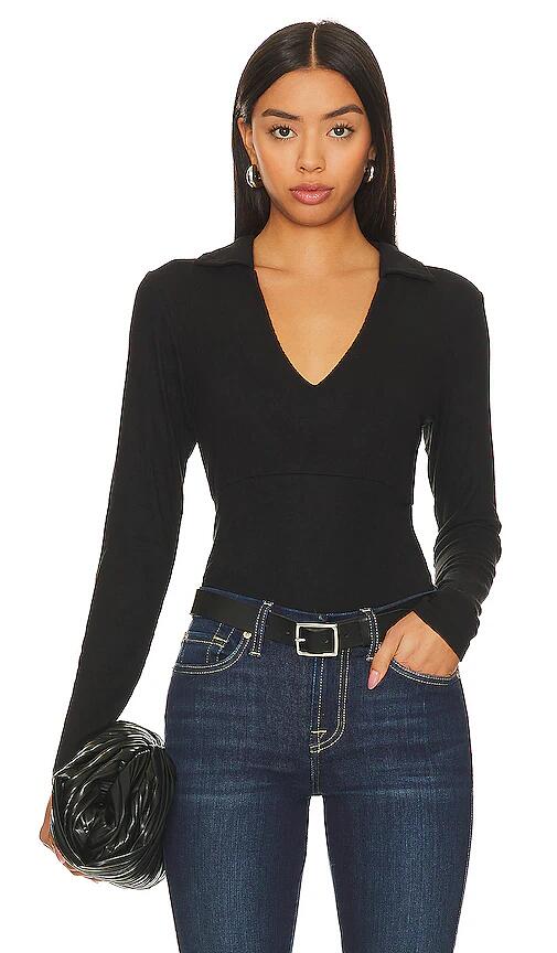 LNA Elan Brushed Rib Top in Black Cover