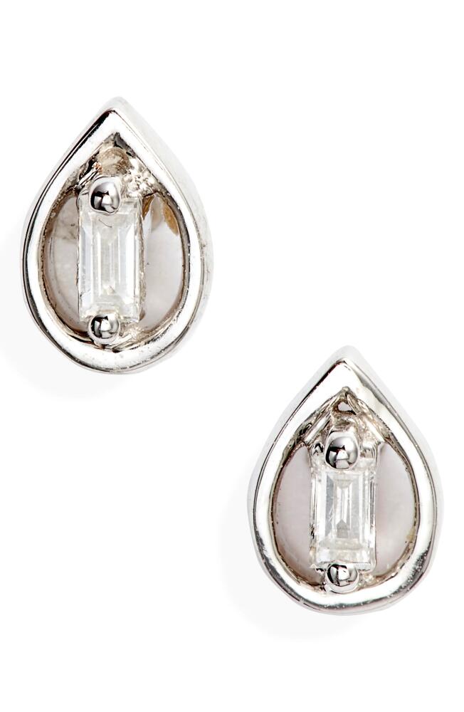 Dana Rebecca Designs Brielle Rose Pear Diamond Stud Earrings in White Gold Cover